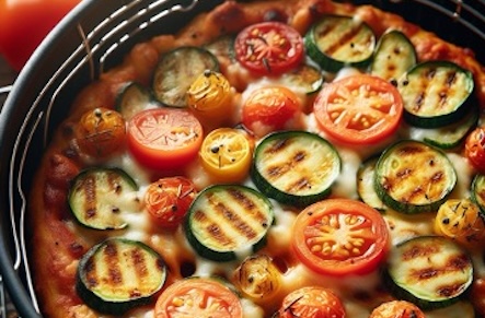 Vegetable pizza in air fryer (Image generated by Midjourney)