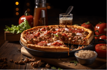 Chicago deep dish pizza (Image generated by Midjourney) 